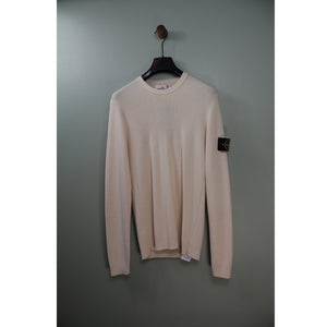 Stone Island Beige Ribbed Knit Jumper