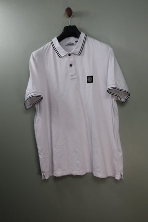 Stone Island White Slim Fit Polo