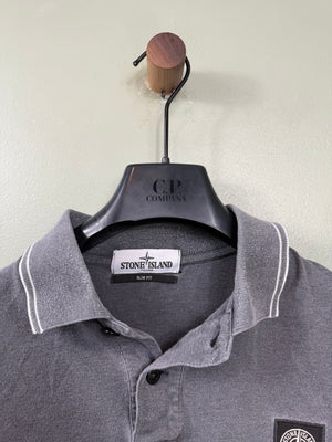 Stone Island Grey Slim Fit Polo