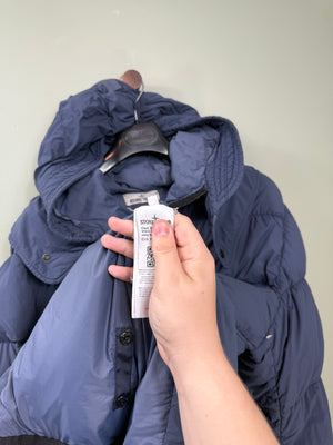 Stone Island Navy Organic Feel Tela Down Jacket