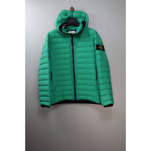 Stone Island Green 0-Cotton/R-Nylon Tela Down Jacket