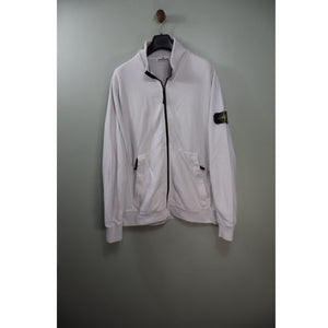 Stone Island White Zipped Jumper