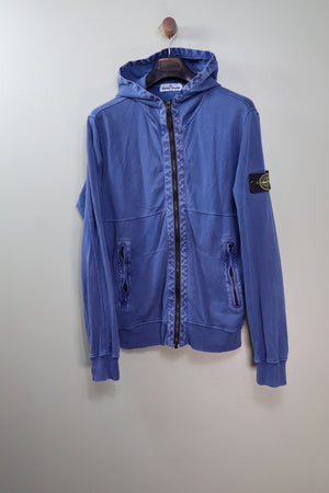 Stone Island Blue Zipped Hoodie