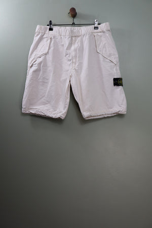 Stone Island White RE Cargo Shorts