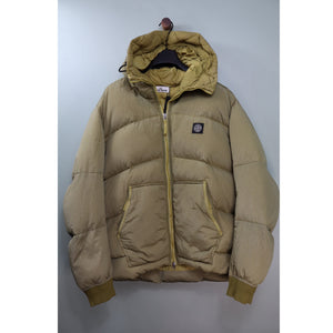 Stone Island Gold Nylon Metal Watro Ripstop Down Jacket