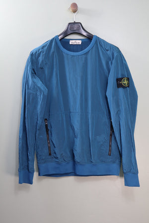 Stone Island Blue Nylon Metal Jumper