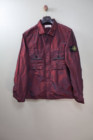 Stone Island Red Nylon Metal Weft Overshirt