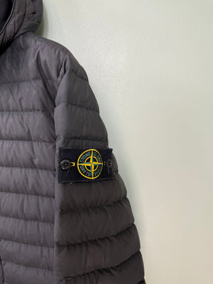 Stone Island Black 0-Cotton/R-Nylon Tela Down Jacket