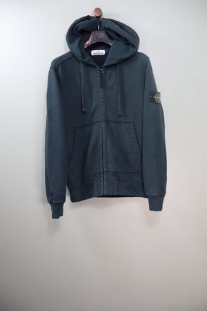 Stone Island Dark Green Zipped Hoodie