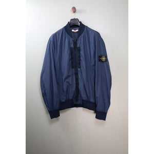 Stone Island Blue Crinkle Reps Bomber Jacket