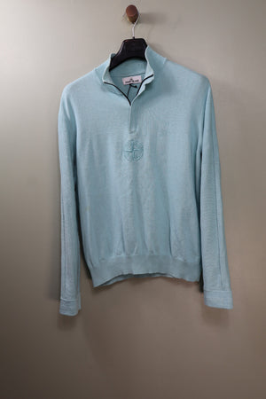 Stone Island Baby Blue 1/4 Zip Jumper