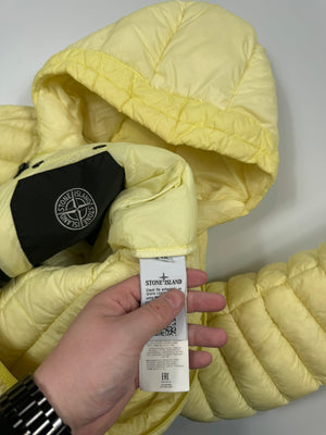 Stone Island Yellow Garment Dyed Micro Yarn Down Jacket