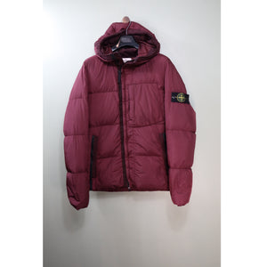Stone Island Burgundy Crinkle Reps Down Jacket