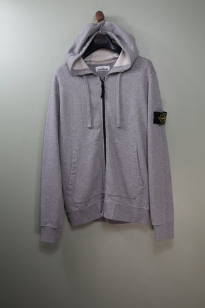 Stone Island Grey Zipped Hoodie
