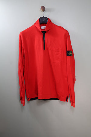 Stone Island Red 1/4 Zip Jumper