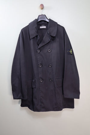 Stone Island Black Pea Coat Jacket