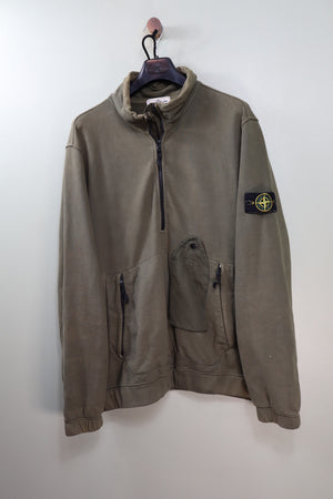 Stone Island Khaki 1/4 Zip Jumper