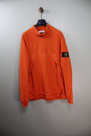 Stone Island Orange Mock Neck Jumper