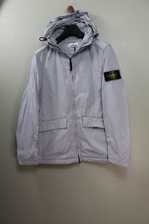 Stone Island Light Grey Nylon Cotton Batavia Jacket