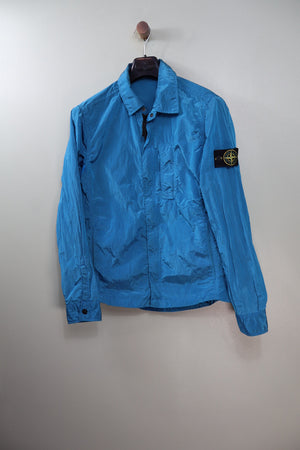Stone Island Blue Nylon Metal Overshirt
