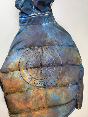 Stone Island x Supreme Blue Paintball Camo Crinkle Reps Down Jacket