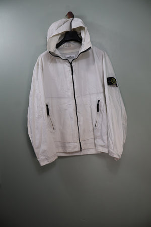 Stone Island White Water Repellent Supima Cotton Jacket