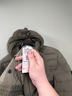 Stone Island Khaki Loom Woven Down Jacket