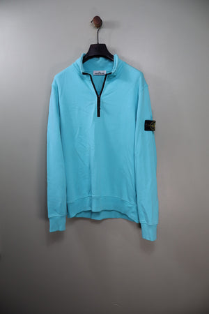 Stone Island Aqua Blue 1/4 Zip Jumper