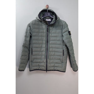 Stone Island Green O Cotton R Nylon Tela Down Jacket