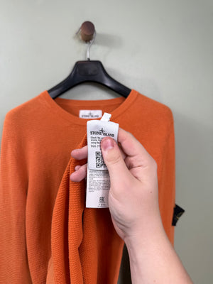 Stone Island Orange Waffle Knit Jumper