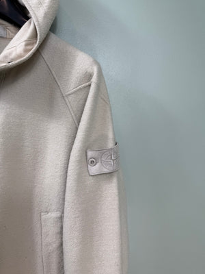 Stone Island Beige Ghost Wool Zipped Hoodie