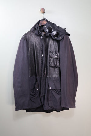 C.P. Company Black Half Leather Mille Jacket