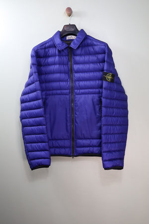 Stone Island Blue Loom Woven Down Jacket