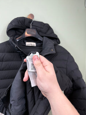 Stone Island Black Loom Woven Down Jacket