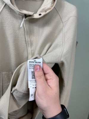 Stone Island Beige Ghost Wool Zipped Hoodie