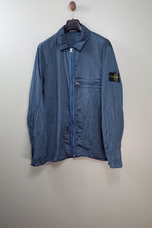Stone Island Blue Nylon Metal Overshirt