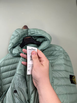 Stone Island Green Loom Woven Down Jacket
