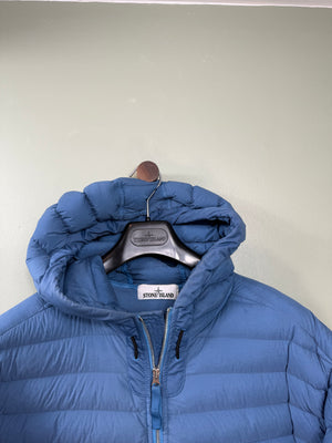 Stone Island Blue Loom Woven Down Jacket
