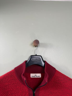 Stone Island Red 1/4 Zip Knit Jumper