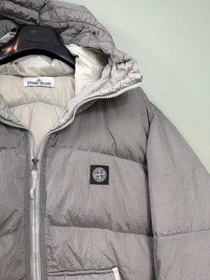 Stone Island Grey Nylon Metal Watro Ripstop Down Jacket