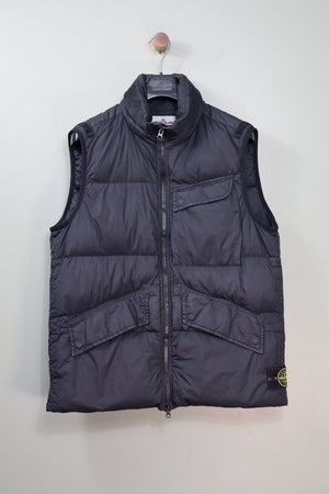 Stone Island Black Crinkle Reps Down Gilet