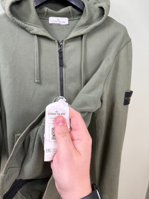 Stone Island Khaki Zipped Hoodie