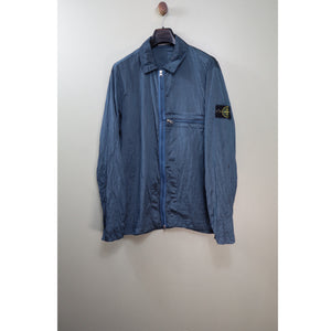 Stone Island Blue Nylon Metal Overshirt