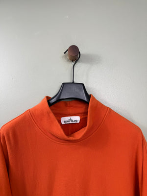Stone Island Orange Mock Neck Jumper