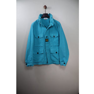 Stone Island Aqua Blue Cotton Cordura Jacket