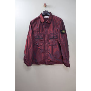 Stone Island Red Nylon Metal Weft Overshirt