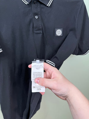 Stone Island Black Slim Fit Polo