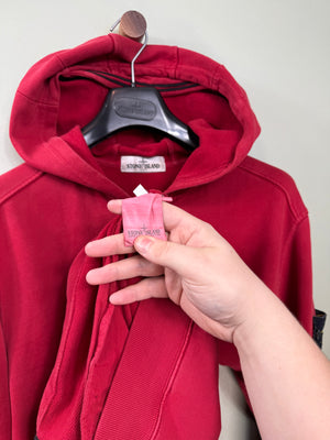 Stone Island Red Zipped Hoodie
