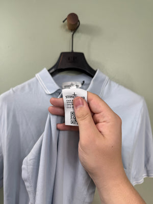 Stone Island Baby Blue Slim Fit Polo