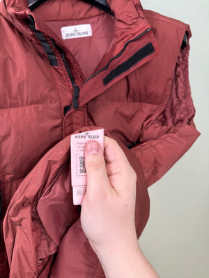 Stone Island Burnt Orange Crinkle Reps Down Gilet
